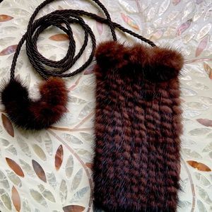 Mink crossbody phone case / tiny purse